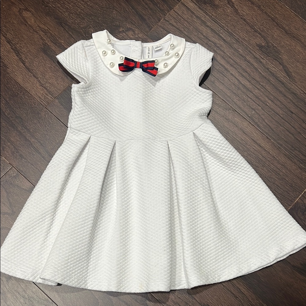 Janie & Jack dress with Peter Pan collar and pearls